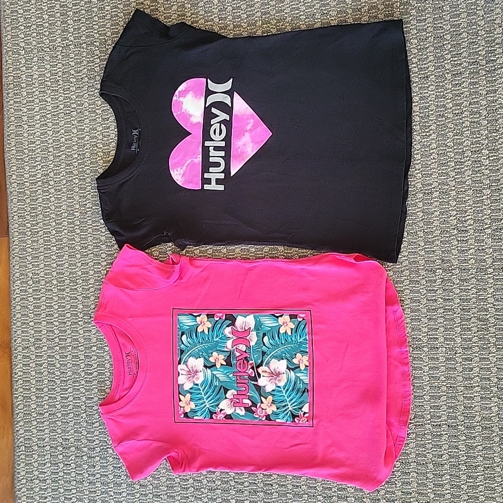2 hurley fitted tshirts
